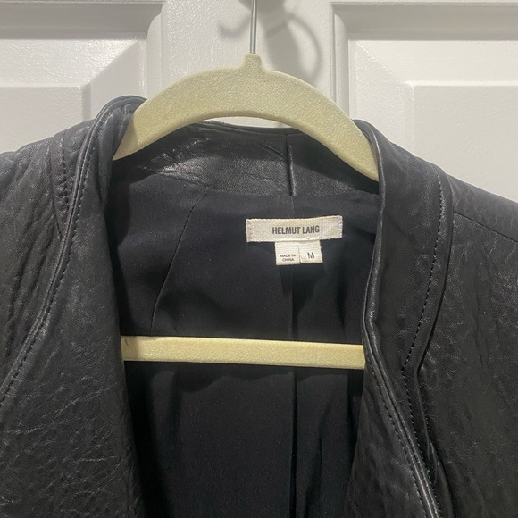 Helmut Lang 100% Lamb Leather Asymmetrical Jacket Size M - Picture 4 of 15